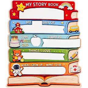 First Day of School Board Sign, Reusable Milestone Chalkboard Wooden Signboard, Back to School Photo Prop for Classroom Picture Frame & Academic Year Memories(Rainbow) in Saudi Arabia