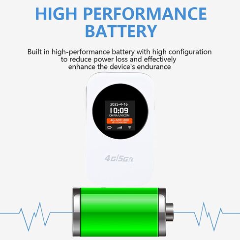 Portable 4G Hotspot Expand Coverage SIM Card Slot 10 Users 3000mAh Li Battery for Travel, EU Version, 2.4G WiFi in Kuwait
