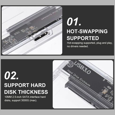 Inch USB 3.0 Hard Drive Enclosure for Ssd, Tool Free in Kuwait