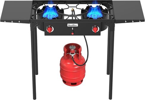 BESTFIRE High Pressure 150k BTU 2 Burner Outdoor Propane Gas Stove in Kuwait