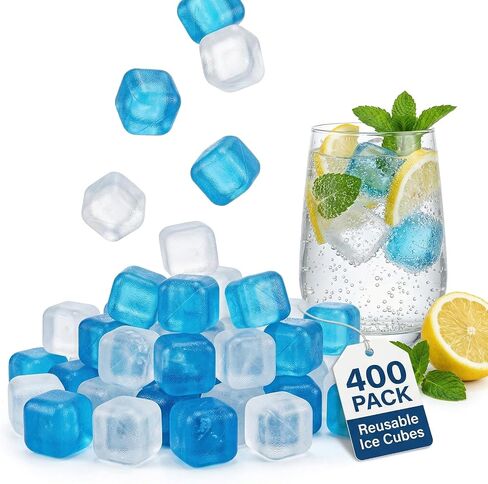 400 Pack Reusable Ice Cubes BPA-Free Plastic, Non-Diluting for Drinks in Kuwait