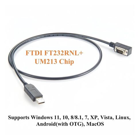Right Angle USB 2.0 Male to DB9 RS232 Serial Adapter Cord with F&T>D*I FT232RNL Low Profile Slim Compact COM Port Convert in Kuwait