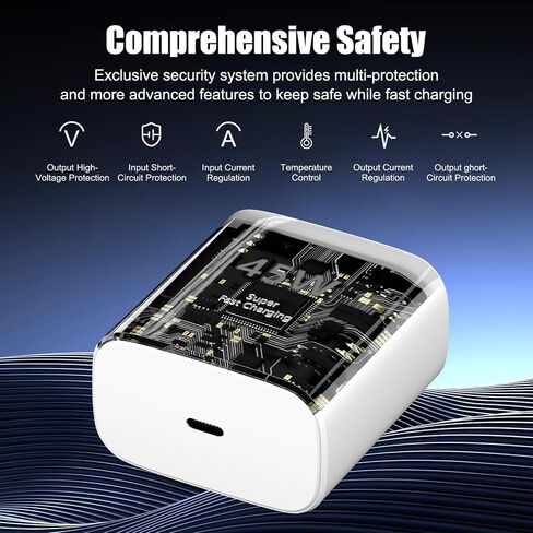 45W USB C iPhone 17 16 Super Fast Charging,iPhone 17 Pro Max Charger Block in Kuwait