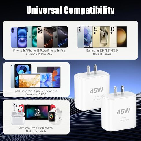 45W USB C iPhone 17 16 Super Fast Charging,iPhone 17 Pro Max Charger Block in Kuwait