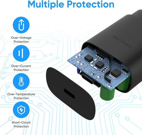 Fast Charger 3-Pack 25W Type C Charging Block with 6ft USB C Charger Cable 3Pack Compatible with Samsung Galaxy S25 Ultra/S25/S25+/S24+/S24 Ultra/S24/S24+/S23 Ultra/S22 Ultra/S21 and Phone 17/16/15 in Kuwait