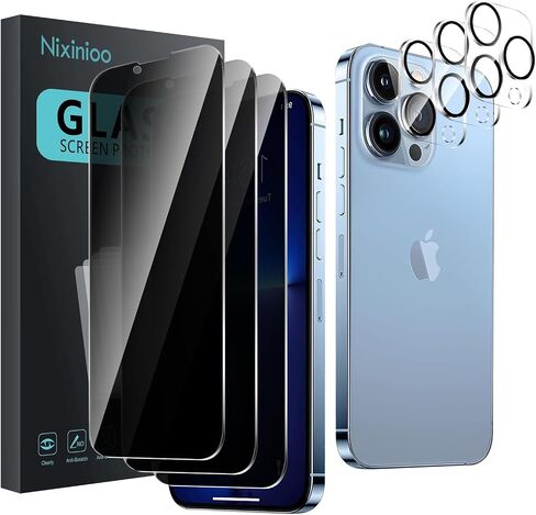 3 Pack Tempered Glass Screen Protector for iPhone 16e / 17e [6.1 inch] + 3 Pack Camera Lens Protector, Anti-Fingerprint, 9H Hardness, Scratch Resistant, Easy to Install, Case Friendly in Kuwait