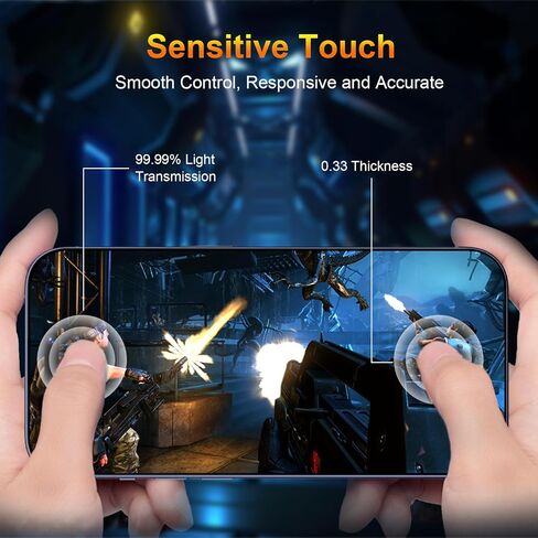 QsmQam 3 Pack Screen Protector for iPhone 17 Pro 6.3 Inch + 1 Pack Individual Camera Lens Protector, Ultra HD Tempered Glass, Military Grade Shatterproof, Case Friendly [with Installation Frame] in Kuwait