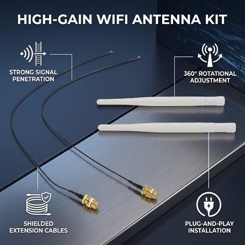 Cryfokt High Gain WiFi Antennas 4dBi Dual SMA Cables for Routers in Kuwait