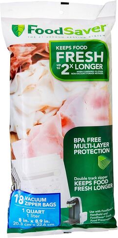 FoodSaver 1-Quart and Gallon Reusable Vacuum Zipper Bags, 26 Count in Kuwait