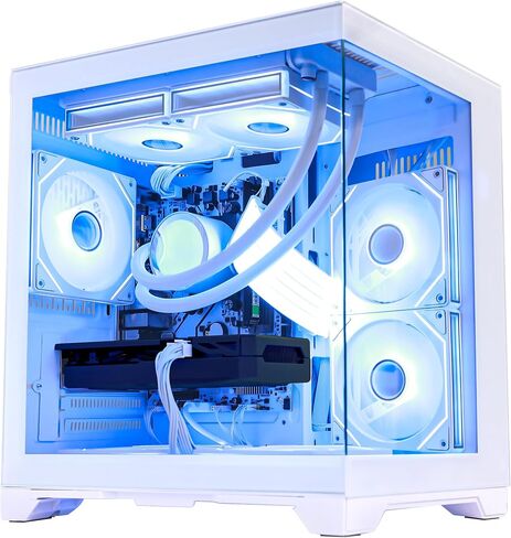 Panorama Gaming PC Desktop, Ryzen 7 5700X, RTX 3050 6GB, 16GB DDR4, 1TB, 240mm Water Cooling & Software Controlled ARGB Fans, 600W PSU, Windows 11, White in Kuwait