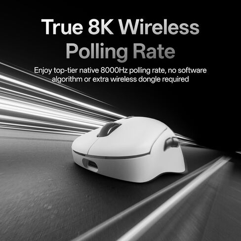 Rapoo VT3 Gen-2 Wireless Gaming Mouse, True 8K Wireless Polling Rate, 53g Lightweight, Up to 750 Hr Battery, Nordic nRF54L15 MCU, 100-Million Mechanical Switch, 10 Programmable Buttons, Macro Enabled in Kuwait