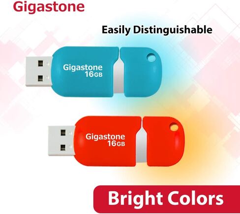 Gigastone V10 16GB 5-Pack USB 2.0 Flash Drive Thumb Drive Memory Stick Pen Drive Capless Retractable Design (Multi Color) in Kuwait
