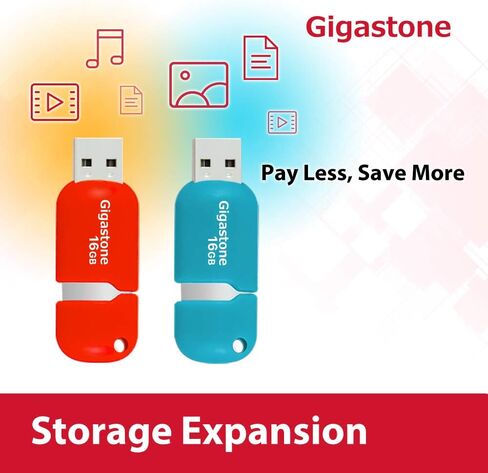 Gigastone V10 16GB 5-Pack USB 2.0 Flash Drive Thumb Drive Memory Stick Pen Drive Capless Retractable Design (Multi Color) in Kuwait