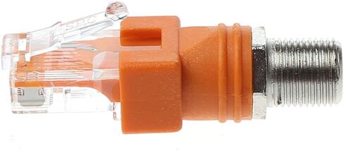 F Female to RJ45 Male Coaxial Hollow Coupler Adapter RJ45 to RF Connector Converter -Ethernet Cable Orange in Kuwait