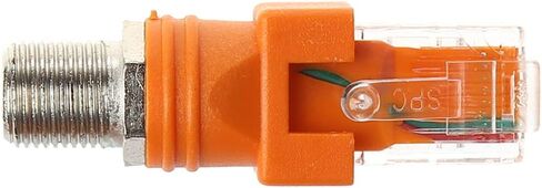 F Female to RJ45 Male Coaxial Hollow Coupler Adapter RJ45 to RF Connector Converter -Ethernet Cable Orange in Kuwait