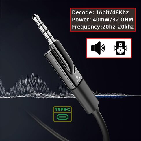 2pcs/lot Type-C USB-C Female to 3.5mm Male & Female Audio AUX & MIC Sound Card 16bit 48kHz Adapter Compatible with Laptop Tablet Phone in Kuwait