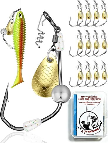 12‑Pack Underspin Jig Rig, Fresh & Saltwater Bass Fishing Tackle in Kuwait