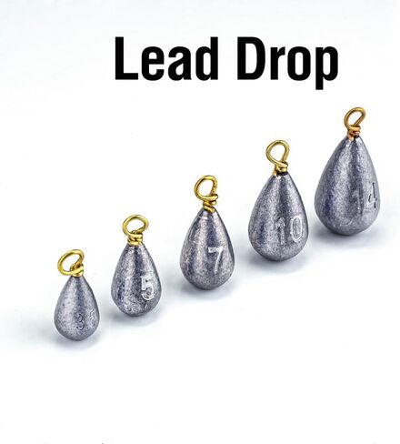 22 PCS Fishing Weights Sinkers Kit, Assorted Sizes Lead Drop-Shaped in Kuwait