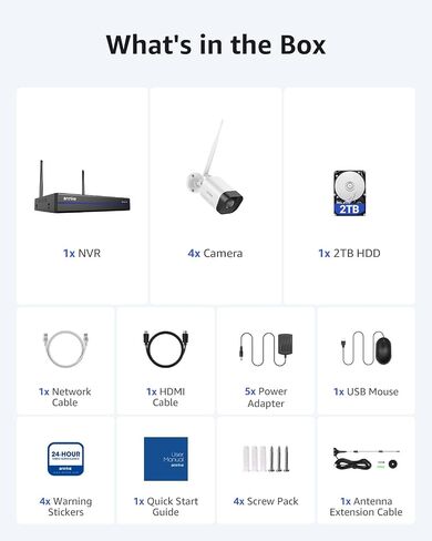 ANNKE 16CH Wireless Security Camera System 2TB, 4Pcs 3MP Outdoor Cams Kits in Kuwait