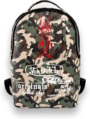 Von Dutch Medium Backpack – Stylish Multi-Purpose Backpack, Brown Snake in Saudi Arabia