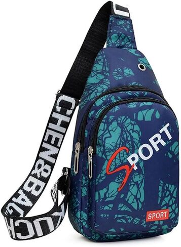 Sporty Printed Sling Crossbody Bag, Casual Chest Backpack with Letter Strap for Men & Women in Kuwait