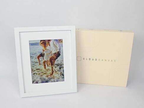 Cloud Canvas Cordless Digital Picture Frame, WiFi Photo Frame with Rechargeable Battery, Wireless App-Controlled Display for Photos & Memories, 10", White in Kuwait