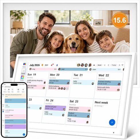 Digital Calendar 15.6 inch WiFi Calendar & Chore Chart, 1080P Interactive Touchscreen Electronic Calendar for Family Schedules, Digital Picture Frame WiFi with 64GB Storage, Wall Mountable, AiMOR APP in Kuwait