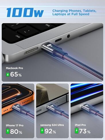 Aioneus USB C to USB C Cable 2Pack 10ft Fast Charging C to C Charger Cord in Kuwait