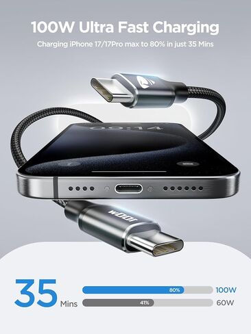Aioneus USB C to USB C Cable 2Pack 10ft Fast Charging C to C Charger Cord in Kuwait
