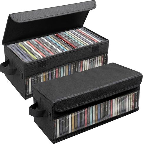 Dntorx CD Storage Box, CD Case Holder with Handles in Kuwait