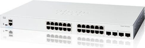 Cisco Catalyst 1200-24T-4X Smart Switch - 24 Port Gigabit Ethernet with 4x10GE SFP+ Uplinks, Advanced Layer 2/3 Features, Reliable Networking (C1200-24T-4X) (Renewed) in Kuwait