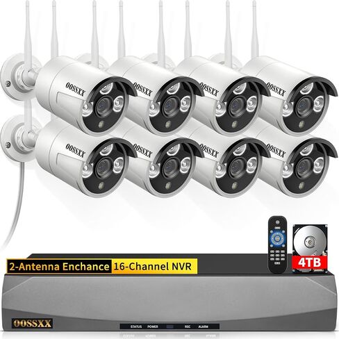 3MP Wireless Security Camera System 8 WiFi Cameras 4TB HDD 60 Days Storage in Kuwait