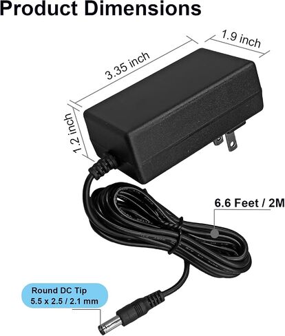 12V Neck and Back Massager Power Cord Replacement for 12 Volt Massager in Kuwait