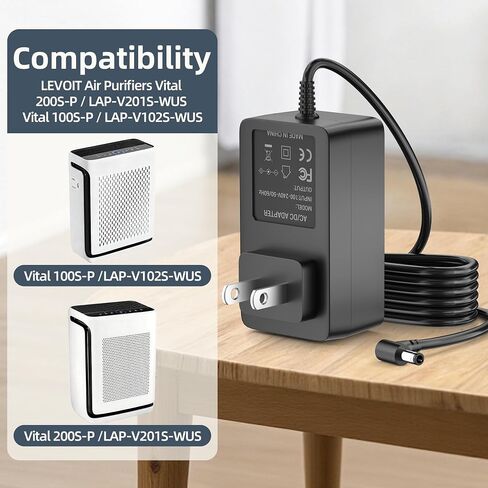 for LEVOIT Air Purifiers Power Adapter Compatible with LEVOIT Vital 200S-P LAP-V201S-WUS Vital 100S-P Air Purifiers, Adapter Power Cord Length 5.9FT in Kuwait