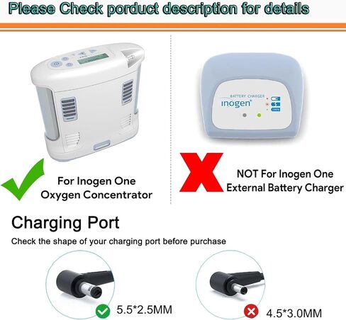 19V Replacement Charger for Inogen One G1-G5 Oxygen Concentrator, Compatible BA-106 BA-207 BA-301 BA-401 Series Power Adapter in Kuwait