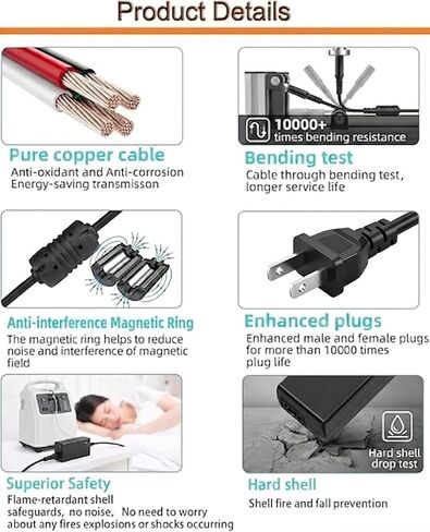 19V Replacement Charger for Inogen One G1-G5 Oxygen Concentrator, Compatible BA-106 BA-207 BA-301 BA-401 Series Power Adapter in Kuwait