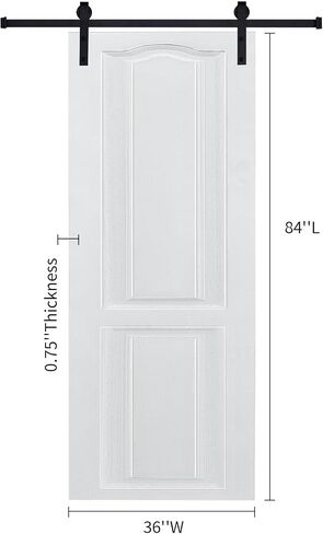 36 in x 84 in MDF Barn Sliding Door with Hardware Kit, Milk White in Kuwait