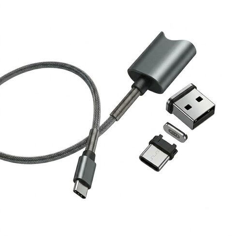 Magnetic Charging Cable Compatible with Alto, Premium Braided USB-C Charger Cord with Interchangeable Adapters (USB-A, Type-C,) in Kuwait