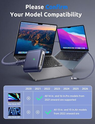 LifeBeam 140W USB C to Magnetic Safe 3 Cable for MacBook Pro/Air, 6.6FT in Kuwait