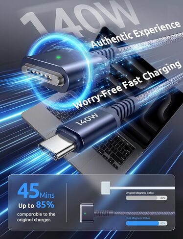 LifeBeam 140W USB C to Magnetic Safe 3 Cable for MacBook Pro/Air, 6.6FT in Kuwait