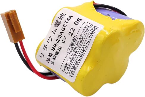 4400mAh BR-2/3AGCT4A 6V PLC Battery for FANUC A98L-0031-0025 A06B-6114-K504 Machine, Non Rechargeable (Brown Connector) in Kuwait