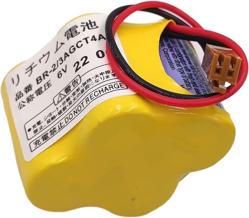 4400mAh BR-2/3AGCT4A 6V PLC Battery for FANUC A98L-0031-0025 A06B-6114-K504 Machine, Non Rechargeable (Brown Connector) in Kuwait