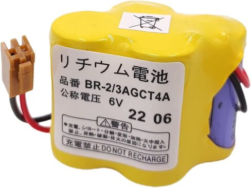 4400mAh BR-2/3AGCT4A 6V PLC Battery for FANUC A98L-0031-0025 A06B-6114-K504 Machine, Non Rechargeable (Brown Connector) in Kuwait