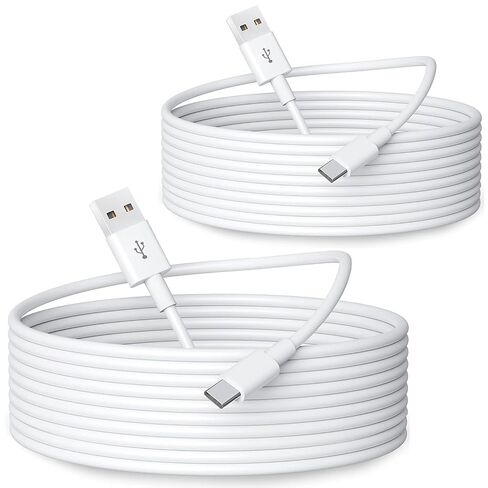 10FT/3M USB C Cable, USB A to USB C Flexible Long Cord, 5V 2A 10W Type C Durable Charging and Stable Data Transfer Cable for Home Security Cameras, Smartphones, Tablets and More (White) in Kuwait