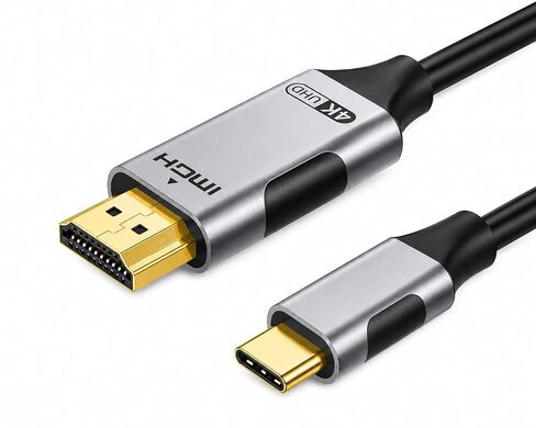 USB-C to HDMI Cable, 4K UHD 60Hz, USB Type-C to HDMI Adapter Cable, Thunderbolt 3/4 Compatible, for MacBook Pro/Air, iPad Pro, iPhone 15/16, Samsung Galaxy, Monitor, TV, Projector, 6FT in Kuwait