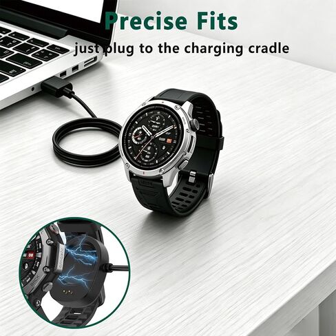 2Pack Charger Cable for Amazfit T-Rex 3, T-Rex3 Pro, Balance, Balance 2, Helio Strap Smartwatch Charging Cable Cord (3.3FT/1m) in Kuwait