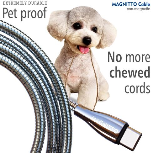 USB Type C Cable, Metal Braided USB C to A 3ft 2-Pack, Cat Dog Bunny Chew Proof, Pets Chewing Proof Durable, USB-A to USB-C Fast Charging Cable for iPhone 17 16 15 Samsung Galaxy S25 S24 S23 in Kuwait