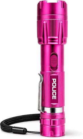 POLICE Stun Gun for Self Defense – 1159 Aluminum High Voltage Rechargeable with LED Flashlight, Compact & Heavy Duty – Personal Security for Women – Pink in Kuwait