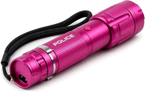POLICE Stun Gun for Self Defense – 1159 Aluminum High Voltage Rechargeable with LED Flashlight, Compact & Heavy Duty – Personal Security for Women – Pink in Kuwait