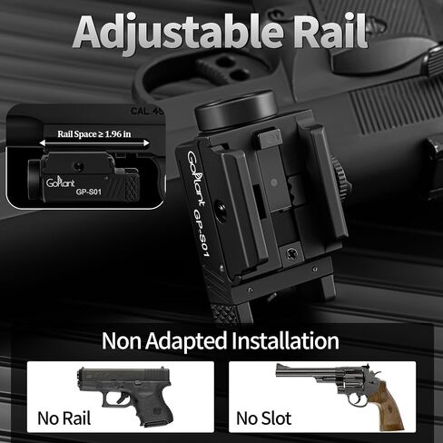 1350 Lumens Compact Weapon Light Flashlight, Only LED Light Without Laser Aircraft Grade Aluminum Subcompact Pistol Light, Adjustable Rail-Mounted Handgun Light, Type-C Rechargeable (GP-S01) in Kuwait